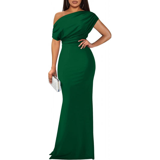 YMDUCH Women's Elegant Sleeveless Off Shoulder Bodycon Long Formal Party Evening Dress