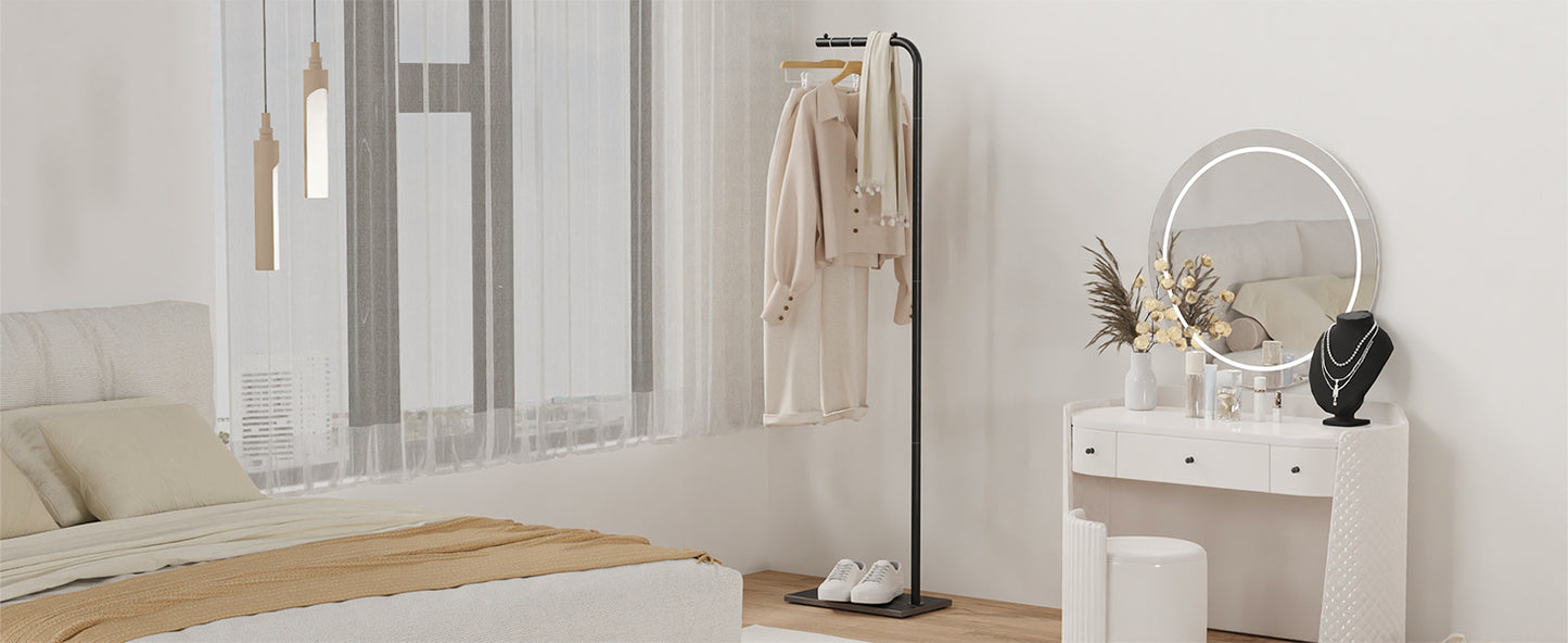 Metal Coat Rack Freestanding, Stable Clothing Rack with Rock Base, Coat Tree Suitable for Bedroom, Hallway, Office, 70.8 Inches High, Black