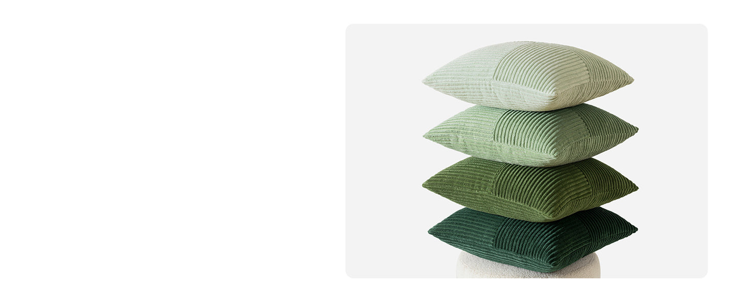 MIULEE Teal Orange Decorative Throw Pillow Covers 18x18 Inch Set of 4 Boho Corduroy Striped Cushion Cases Modern Farmhouse Patchwork Pillow Cases for Couch Sofa Bedroom Home Decor
